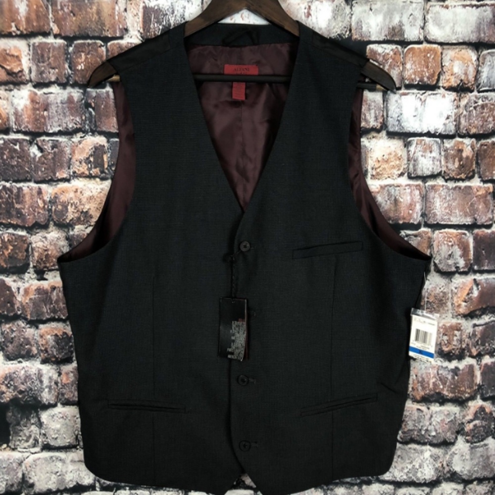 ALFANI MENS RED NEW BLACK XL SLIM VEST